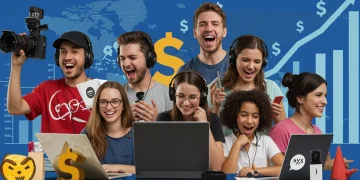 Diverse content creators thriving in the US creator economy, symbolizing billion-dollar business models.