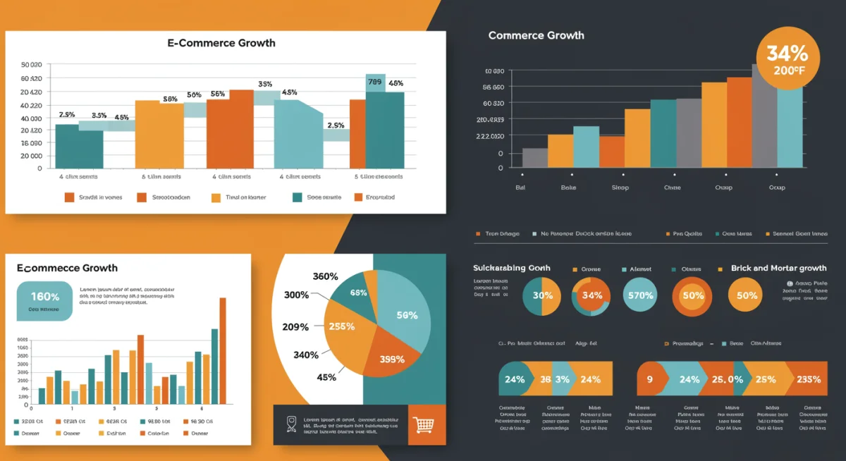 Infographic detailing Q4 2024 e-commerce vs. brick-and-mortar sales trends.