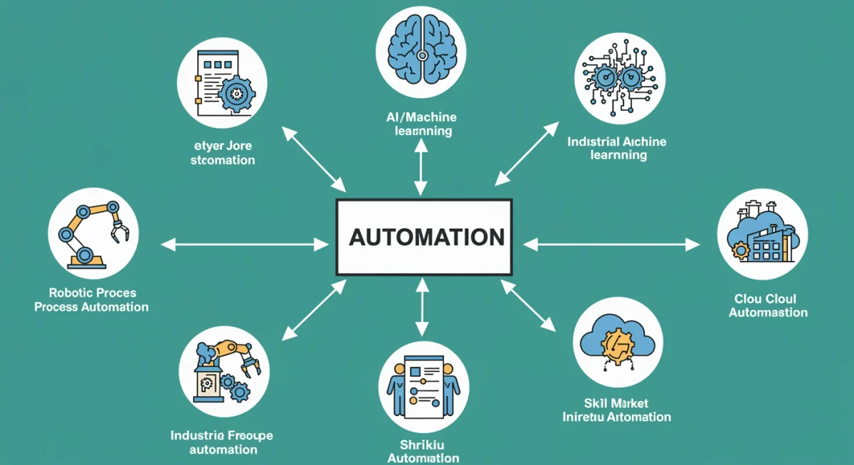 Infographic showing eight automation trends impacting jobs