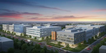 Modern commercial buildings representing emerging real estate sectors in the US