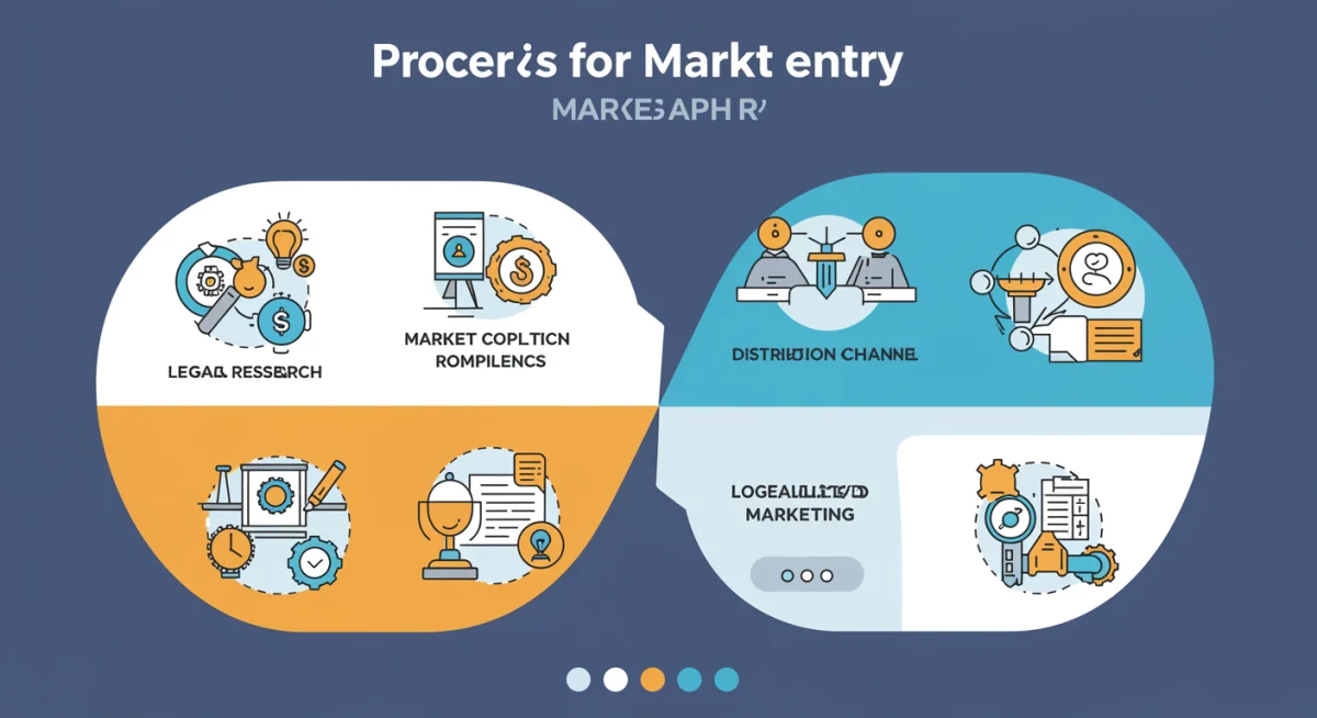 Infographic detailing a four-point checklist for successful US market entry.
