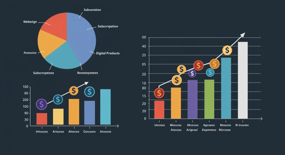Revenue distribution across various creator economy business models in the US.