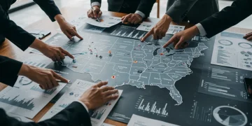 Strategic team planning US market entry and growth