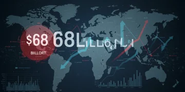 Infographic illustrating the $68 billion US trade deficit and its impact on economic stability in 2025.