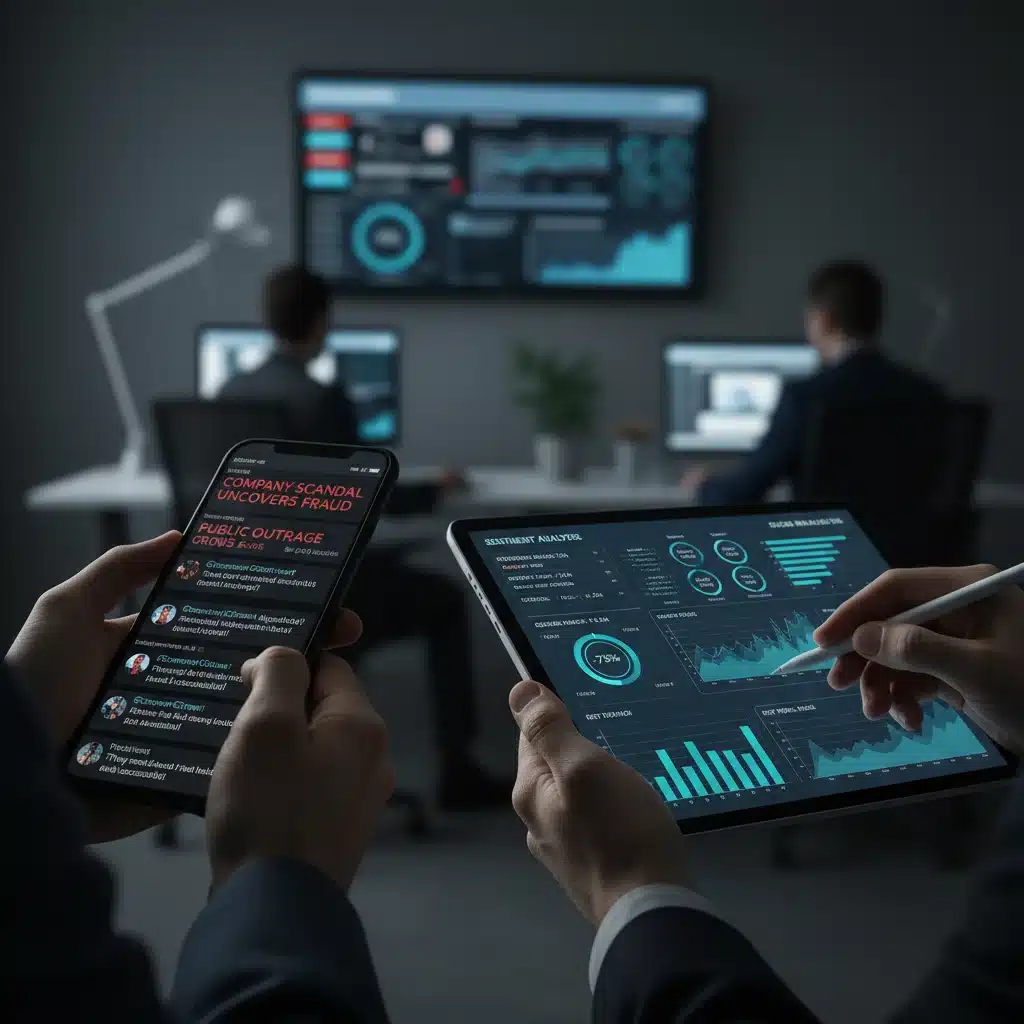Monitoramento de redes sociais e análise de dados para identificar e responder a crises digitais.