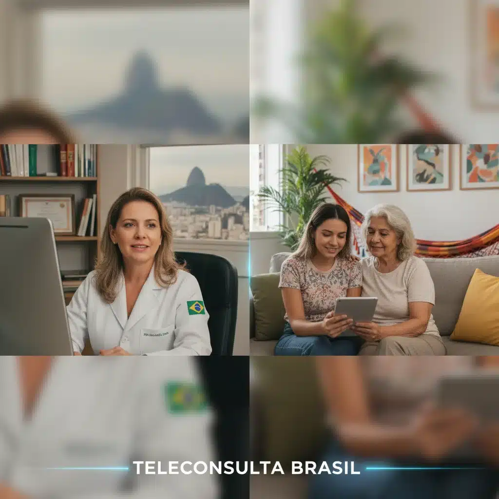 Médico realizando teleconsulta com paciente via tablet, destacando a acessibilidade da telemedicina no Brasil.